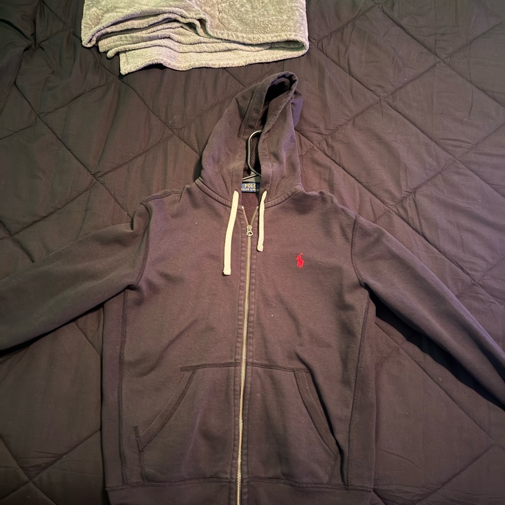 Ralph Lauren Men's Dark Gray Zip-Up Sweater